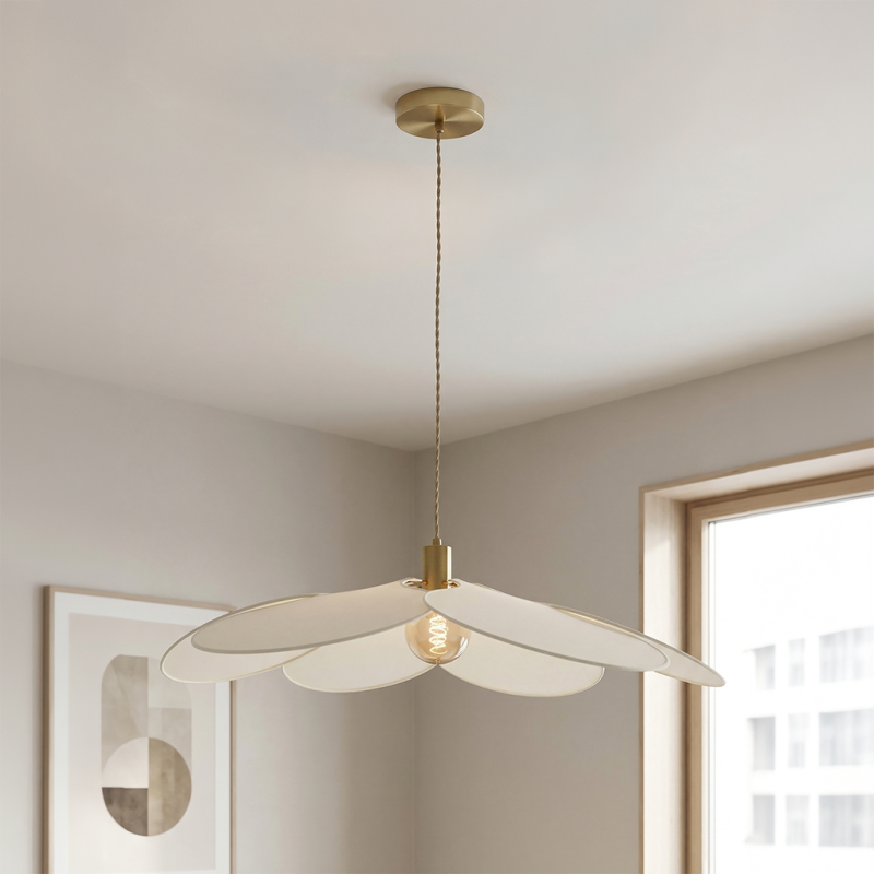 Lampada a sospensione crema Japandi, Nena Lampada a sospensione crema Japandi, Nena