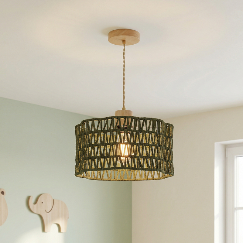 Lampada a sospensione verde rustica, Mickey