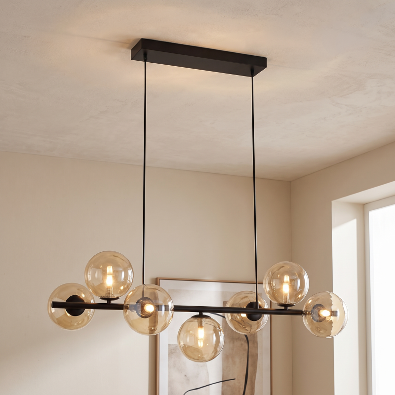 Lampada a sospensione ambrata design, Remo