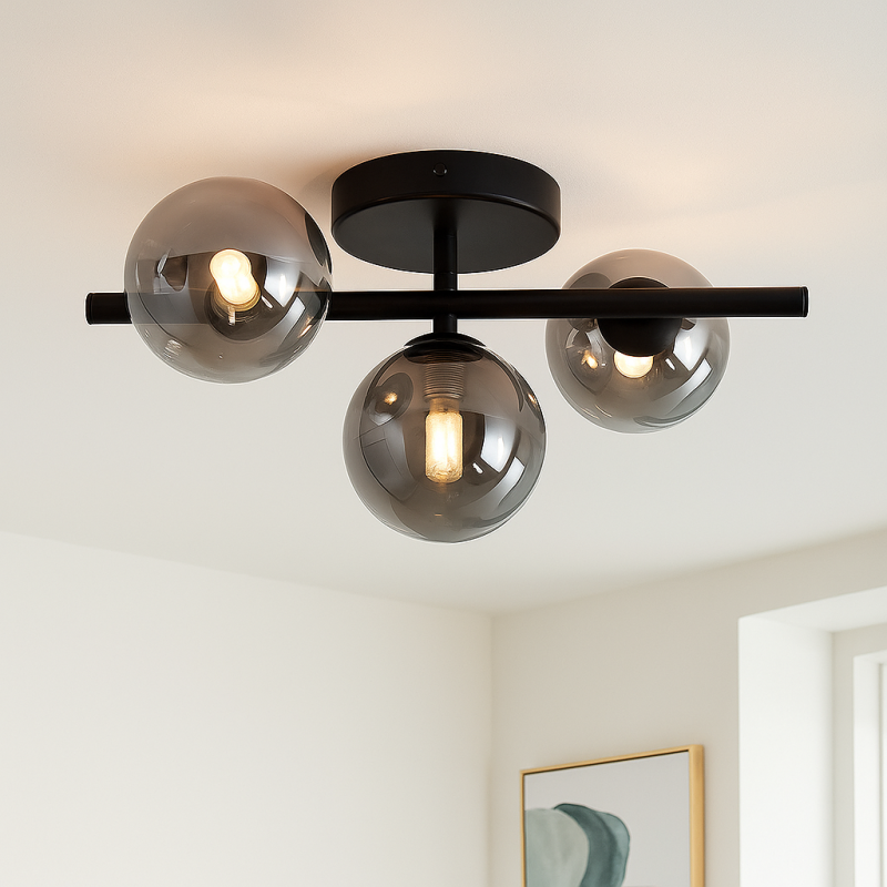 Lampada da soffitto grigia design, Remo