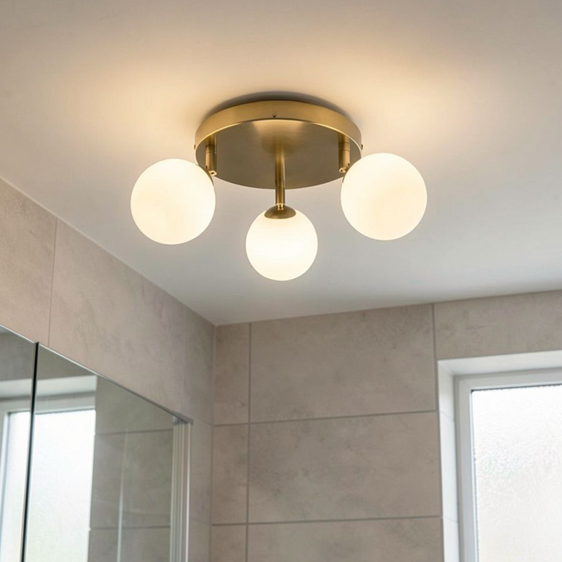 Lampada da soffitto da bagno bianca moderna, Amer, IP44 Lampada da soffitto da bagno bianca moderna, Amer, IP44