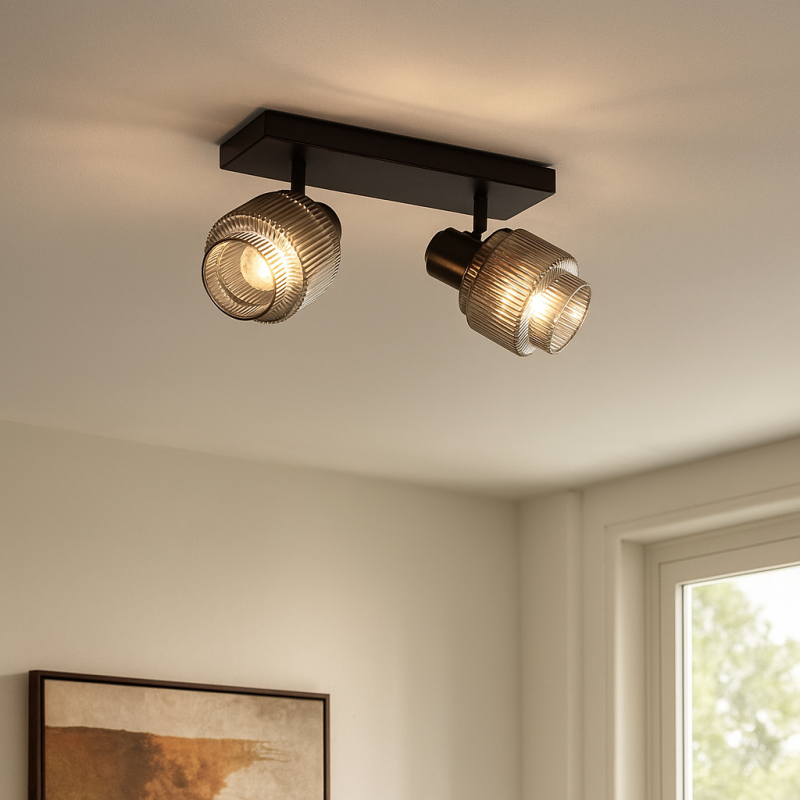 Faretto da soffitto grigio retrò, Paris