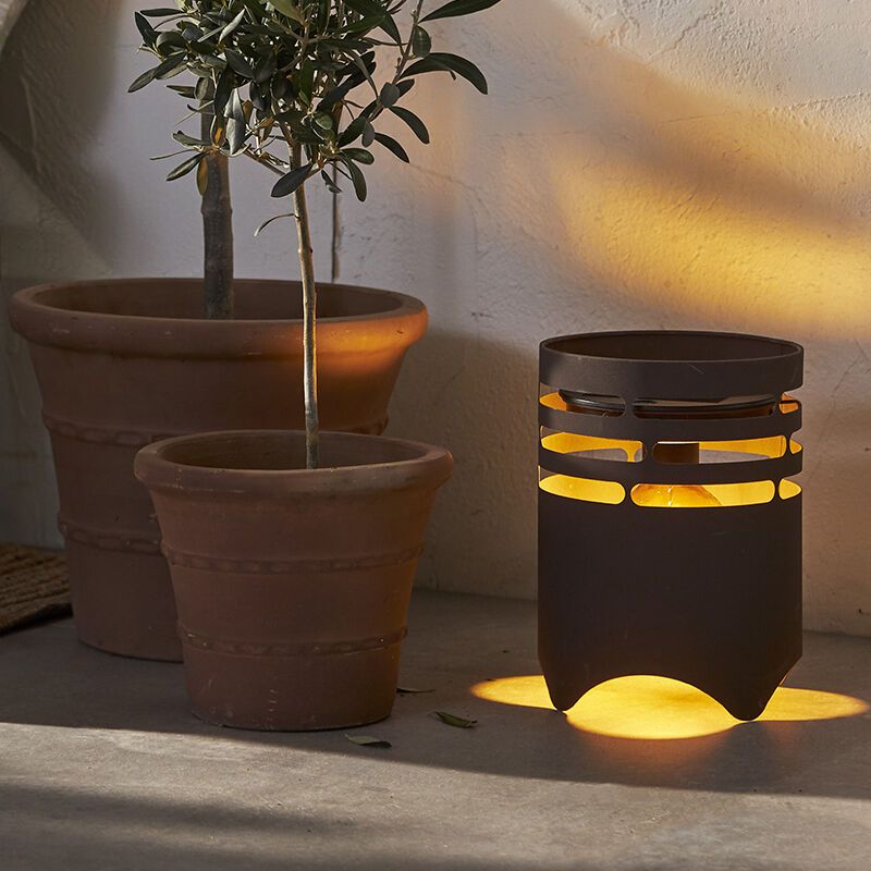 Lampada da tavolo da esterno marrone in plastica, Aidan, 0,3W, 3000K LED, IP44