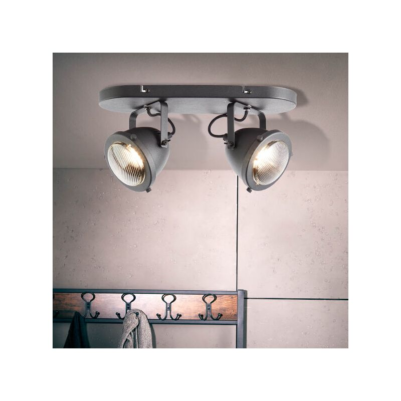 Faretto da soffitto nero industriale, Liza