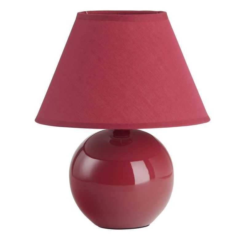 Lampada da tavolo in ceramica rossa, Pilar, con interruttore