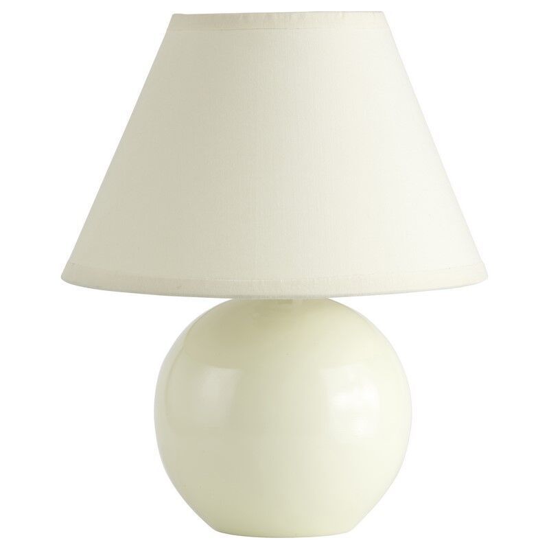 Lampada da tavolo in ceramica beige, Pilar, con interruttore Lampada da tavolo in ceramica beige, Pilar, con interruttore
