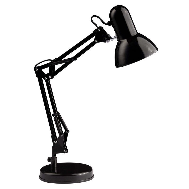 Lampada da scrivania nera industriale, Naline, con interruttore