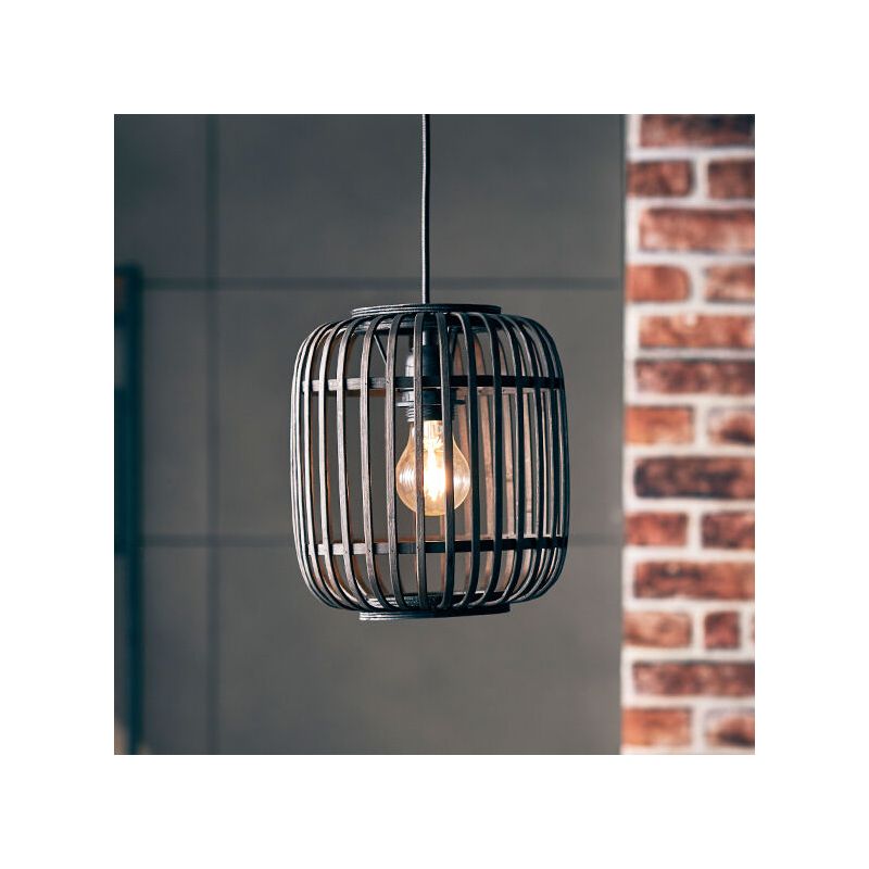 Lampada a sospensione in legno nera, Brain Lampada a sospensione in legno nera, Brain