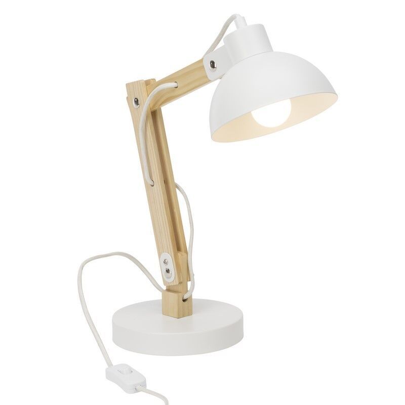 Lampada da scrivania bianca moderna, Allegra, con interruttore Lampada da scrivania bianca moderna, Allegra, con interruttore