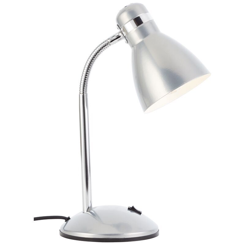 Lampada da scrivania argenta in plastica, Santana, con interruttore Lampada da scrivania argenta in plastica, Santana, con interruttore