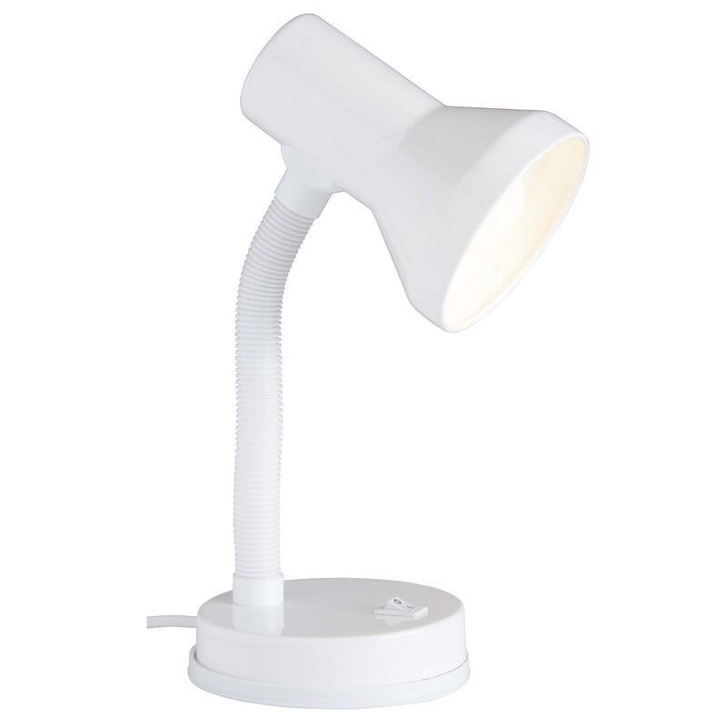 Lampada da scrivania bianca in plastica, Loet, con interruttore Lampada da scrivania bianca in plastica, Loet, con interruttore
