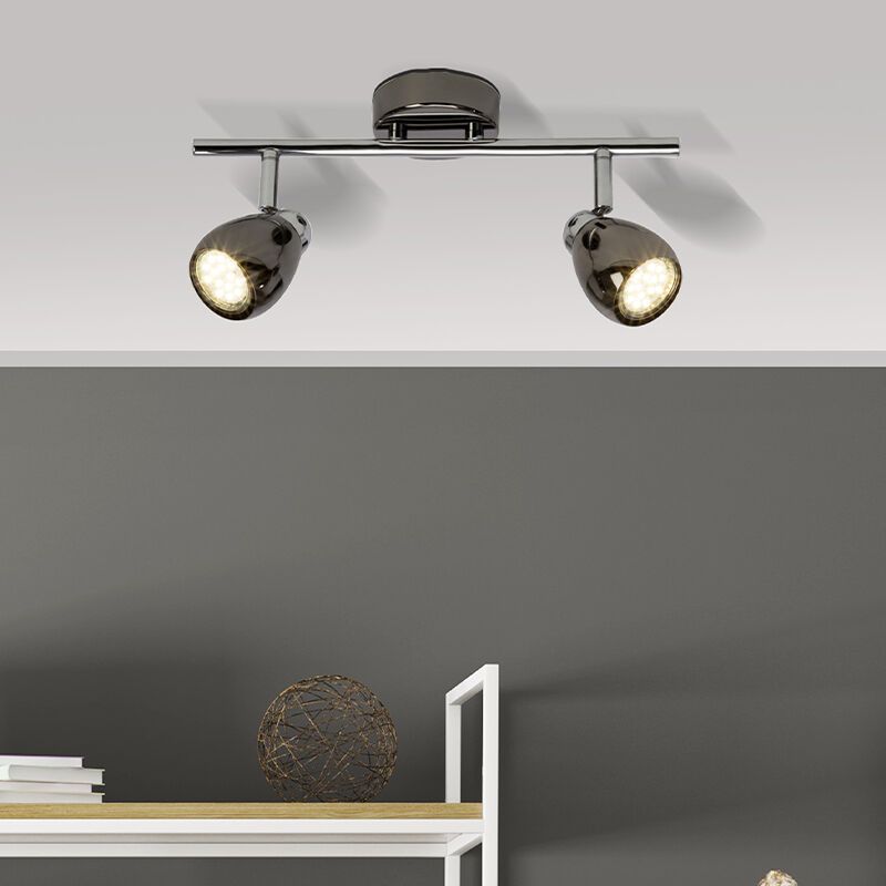 Lampada da soffitto nera metallo, Khadra, 3W, 3000K LED