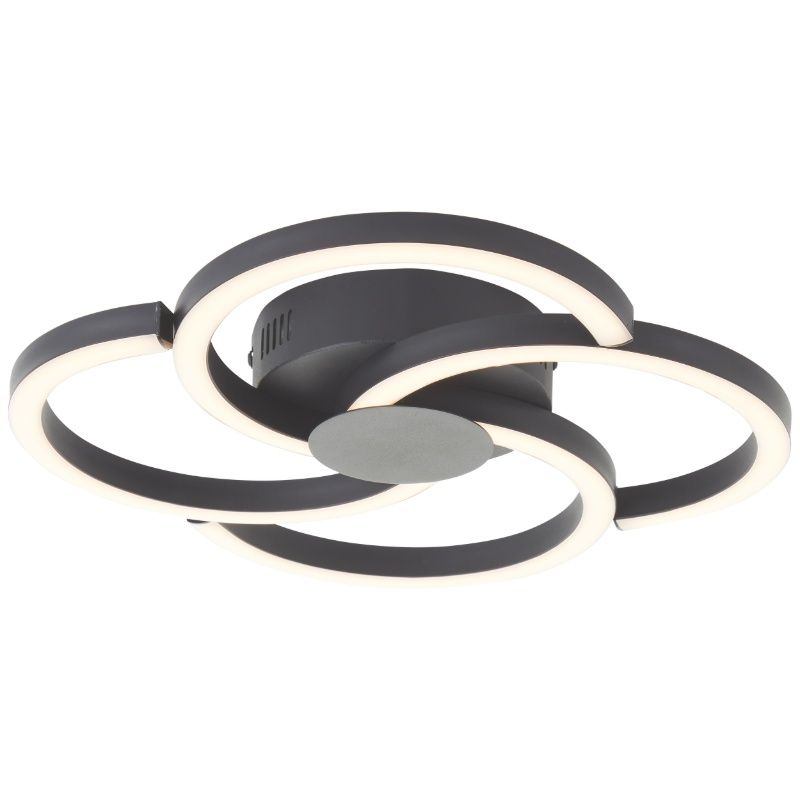 Lampada da soffitto nera design, Somia, 22W, 3000K LED