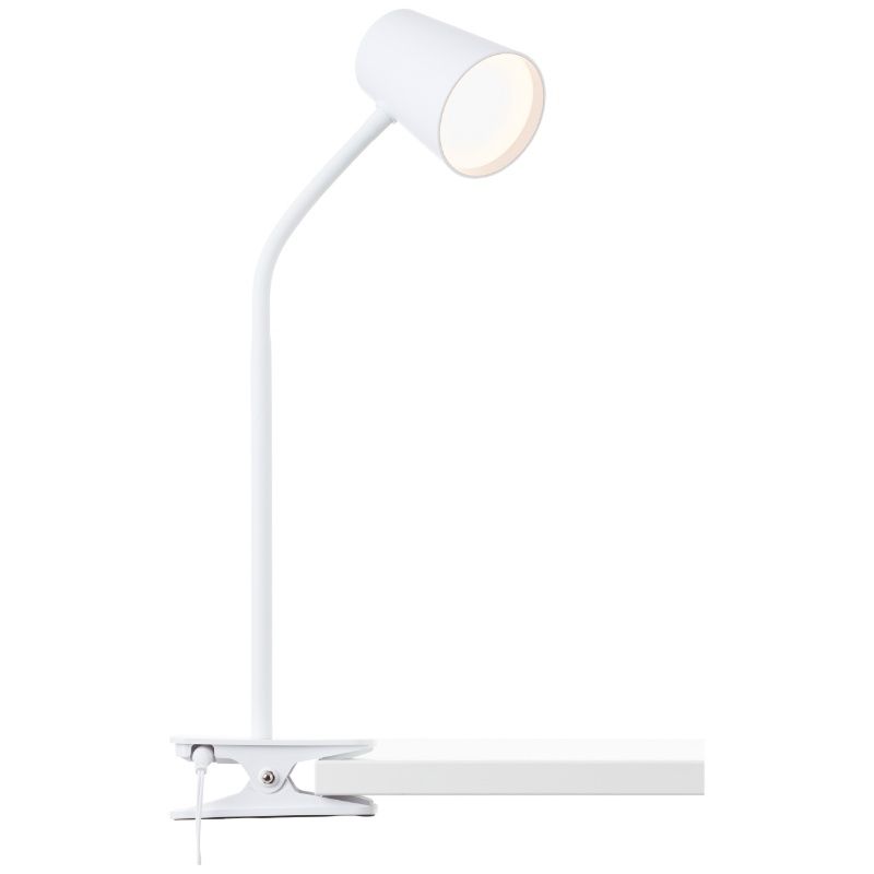 Lampada con morsetto bianca in plastica, Musab, 7W, 3000K LED, dimmer in 3 fasi Lampada con morsetto bianca in plastica, Musab, 7W, 3000K LED, dimmer in 3 fasi