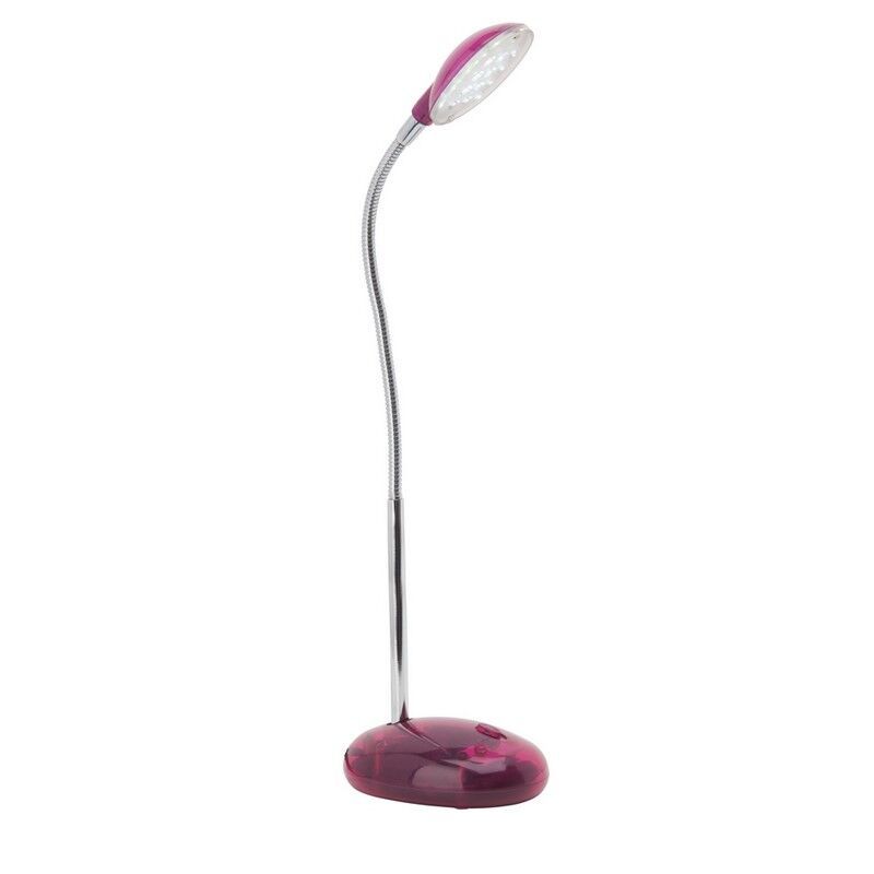Lampada da scrivania rosa in plastica, Marenthe, 2W, 6000K LED, con interruttore Lampada da scrivania rosa in plastica, Marenthe, 2W, 6000K LED, con interruttore