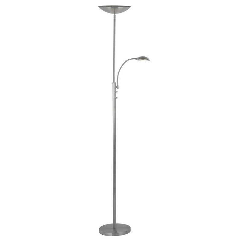 Lampada da terra cromata moderna, Elina, 18W, 3000K LED