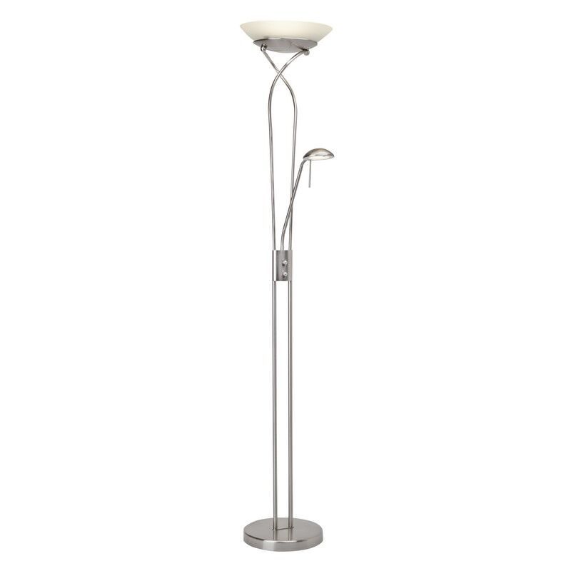 Piantana da lettura da terra cromata moderna, Joann, 18W, 3000K LED, con interruttore