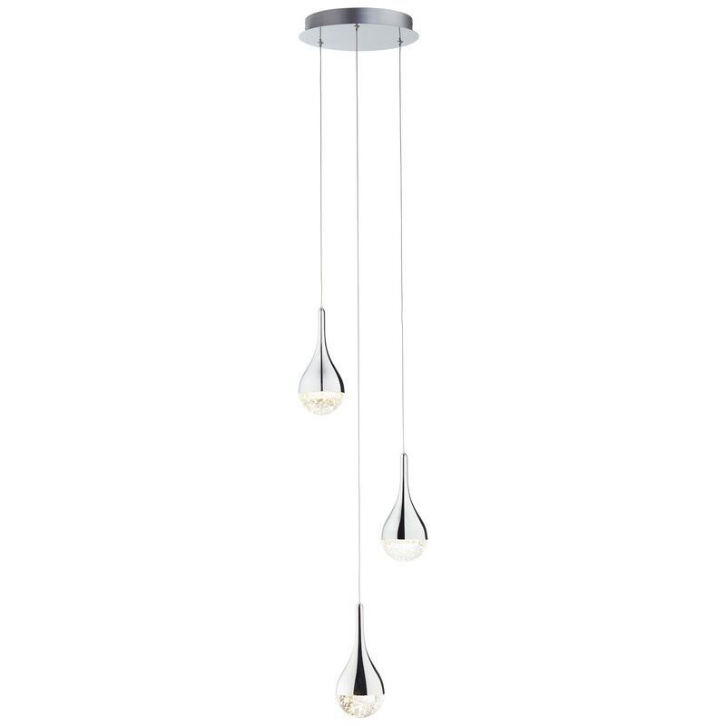 Lampada a sospensione cromata classica, Emma, 5W, 3000K LED Lampada a sospensione cromata classica, Emma, 5W, 3000K LED