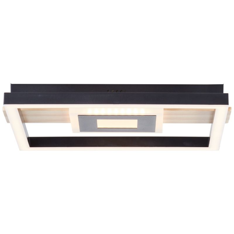 Lampada da soffitto nera design, Zakiya, 24W, 3000K LED