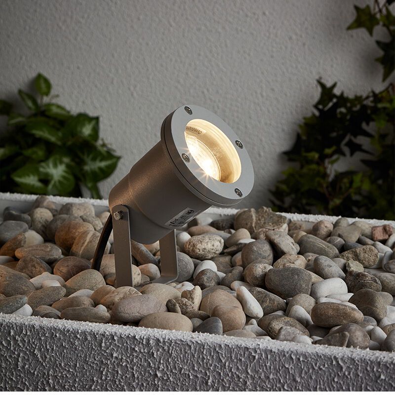Faretto da giardino grigio in vetro, Shanna, 3W, 3000K LED, IP44