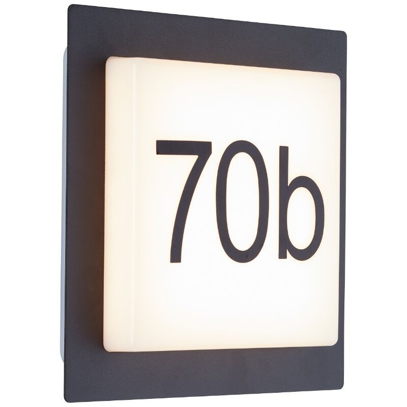 Numero civico illuminato nero in alluminio, Nurcan, 9W, 3000K LED, IP44