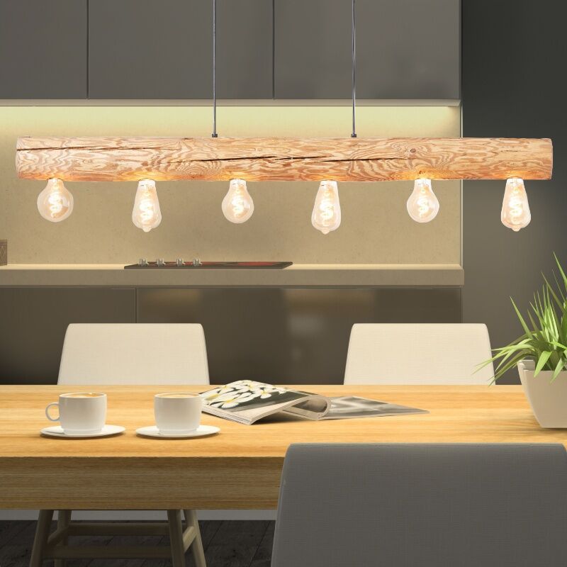 Lampada a sospensione in legno marrone, Sibren