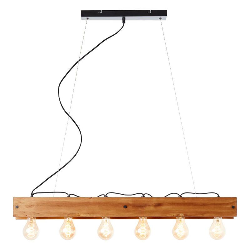 Lampada a sospensione in legno marrone, Rasha Lampada a sospensione in legno marrone, Rasha