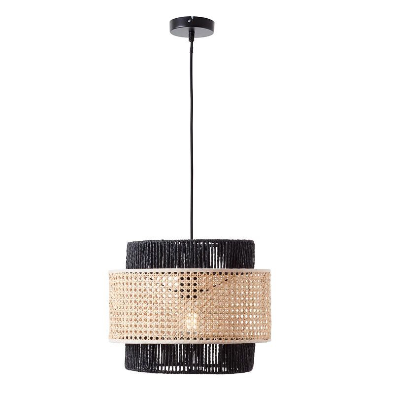 Lampada a sospensione in rattan beige, Quirien Lampada a sospensione in rattan beige, Quirien
