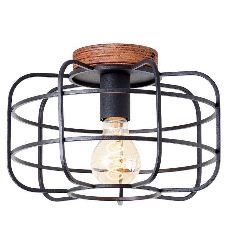 Lampada da soffitto in legno nera, Taede