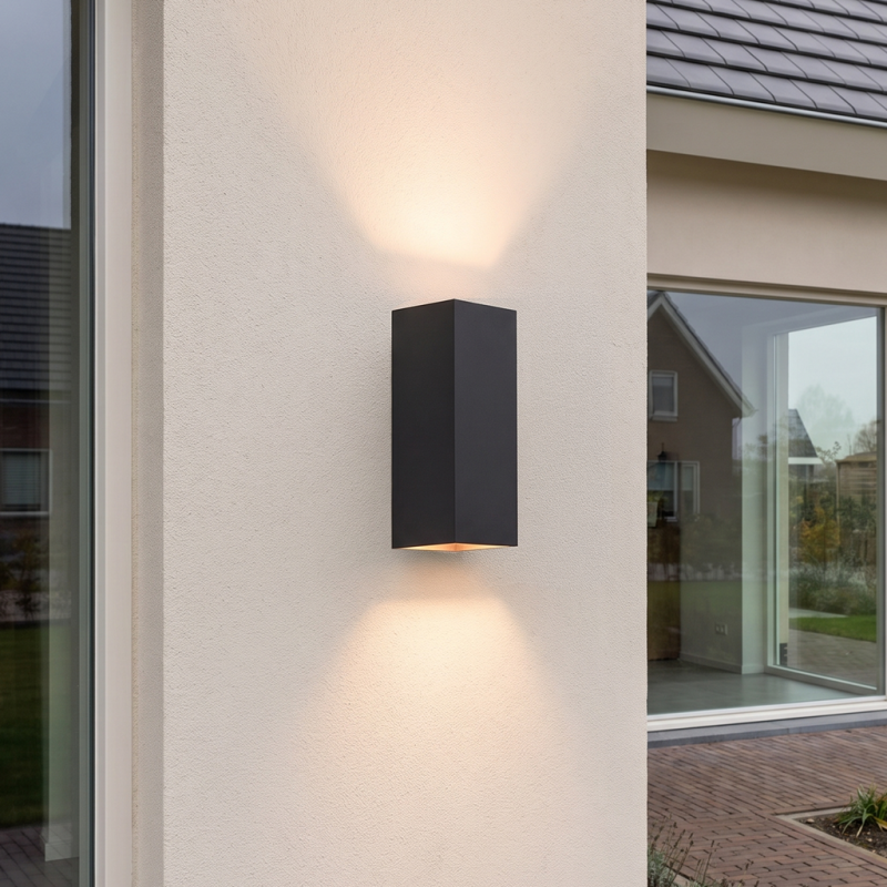 Lampada da parete up down nera in alluminio, Dion, 8W, 3000K LED, IP54