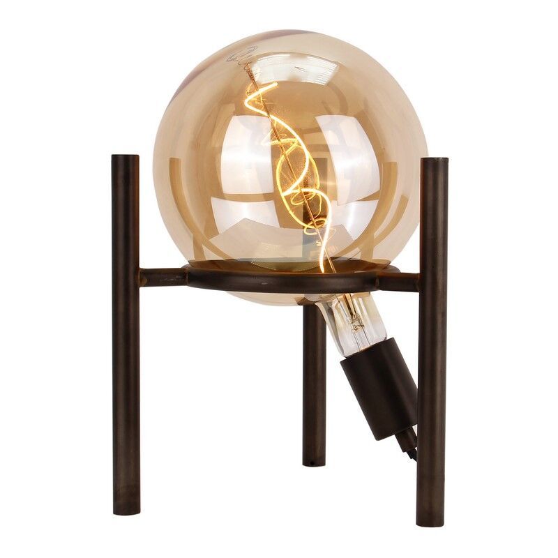 Lampada da tavolo nera retrò, Alvin, con interruttore Lampada da tavolo nera retrò, Alvin, con interruttore