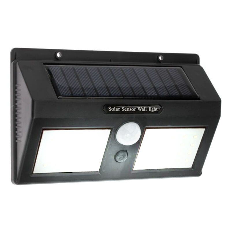 Applique da esterno solare nera in plastica, Albert, 8W, 6000K LED, IP65