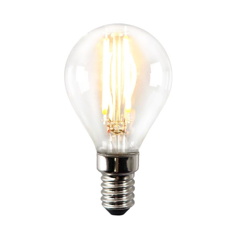 Lampadina LED Olucia E14 dimmerabile, P45, 3w, Vetro trasparente, 2700k