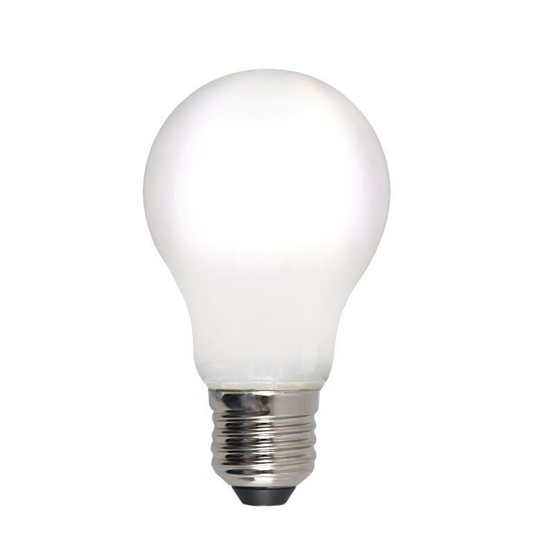 Lampadina LED Olucia E27 dimmerabile, A60, 5w, Vetro bianco, 4000k