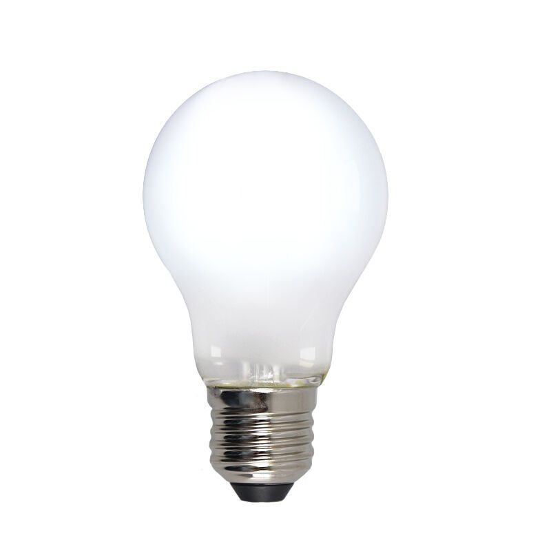 Lampadina LED Olucia E27 dimmerabile, A60, 5w, Vetro bianco, 6500k