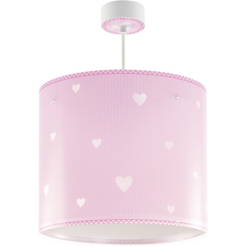 Lampada a sospensione per bambini rosa in plastica, Hearts
