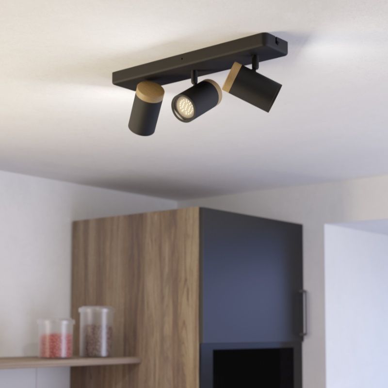 Faretto da parete nero in acciaio, Conradus, IP44