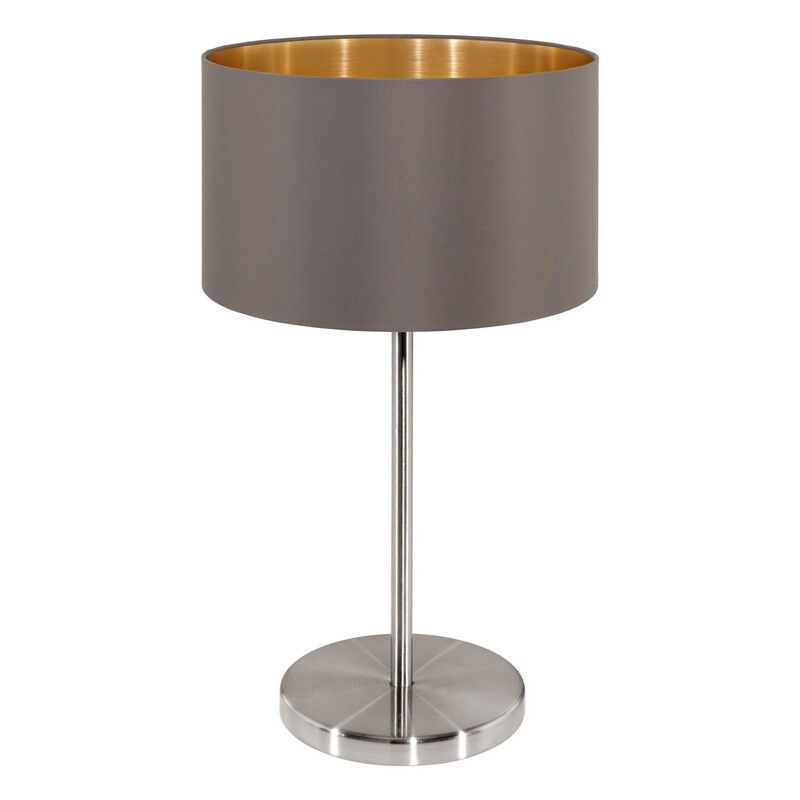 Lampada da tavolo marrone in tessuto, Terme, con interruttore