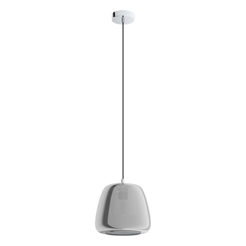 Lampada a sospensione cromata in vetro, Gauke Lampada a sospensione cromata in vetro, Gauke