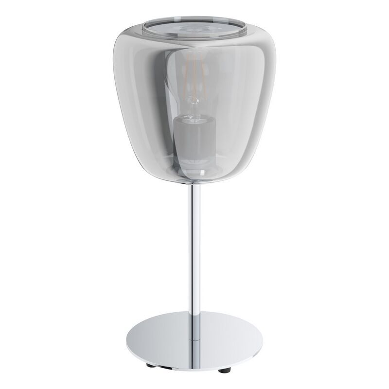 Lampada da tavolo cromata in acciaio, Gauke, con interruttore