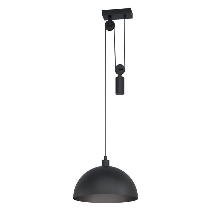 Lampada a sospensione nera in acciaio, Yvette
