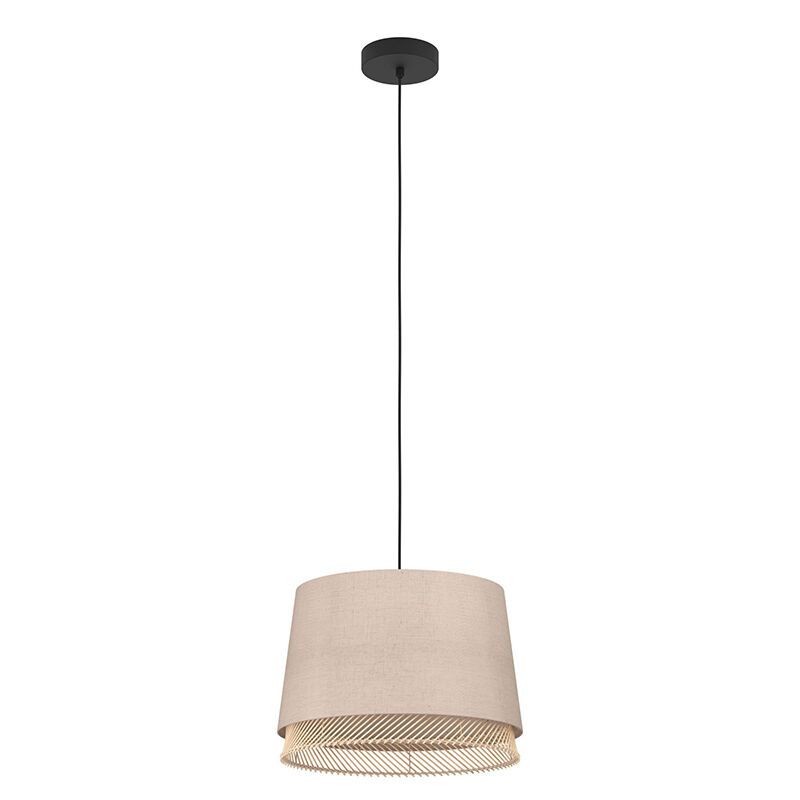 Lampada a sospensione beige in tessuto, Ruby