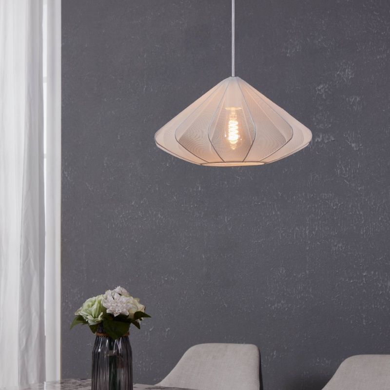 Lampada a sospensione bianca in acciaio, Agnese