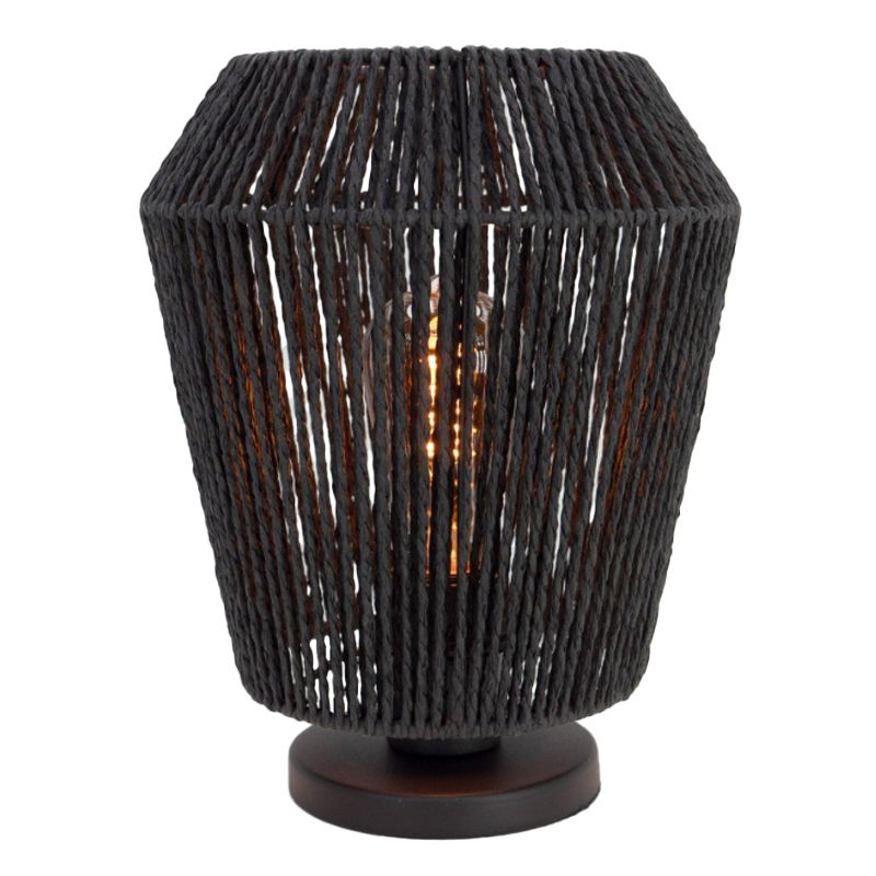 Lampada da tavolo di carta nera, Caine, con interruttore