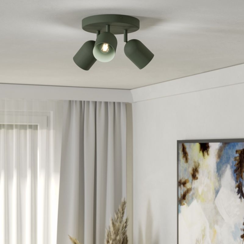 Lampada da soffitto verde in acciaio, Tjitte