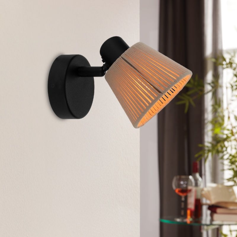 Faretto da parete crema in tessuto, Serah Faretto da parete crema in tessuto, Serah