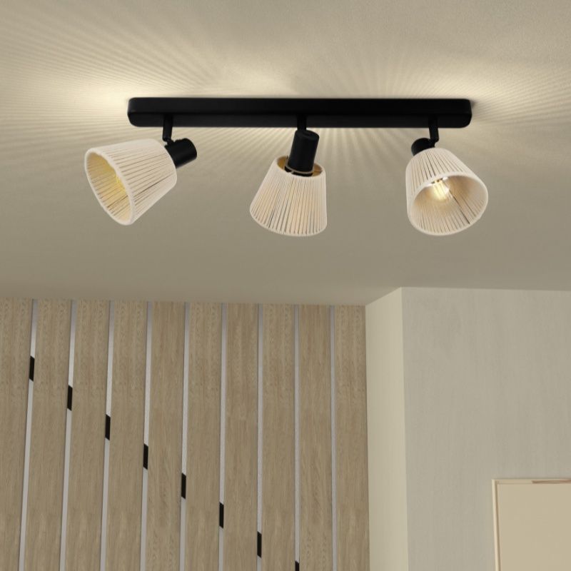 Faretto da soffitto crema in tessuto, Serah