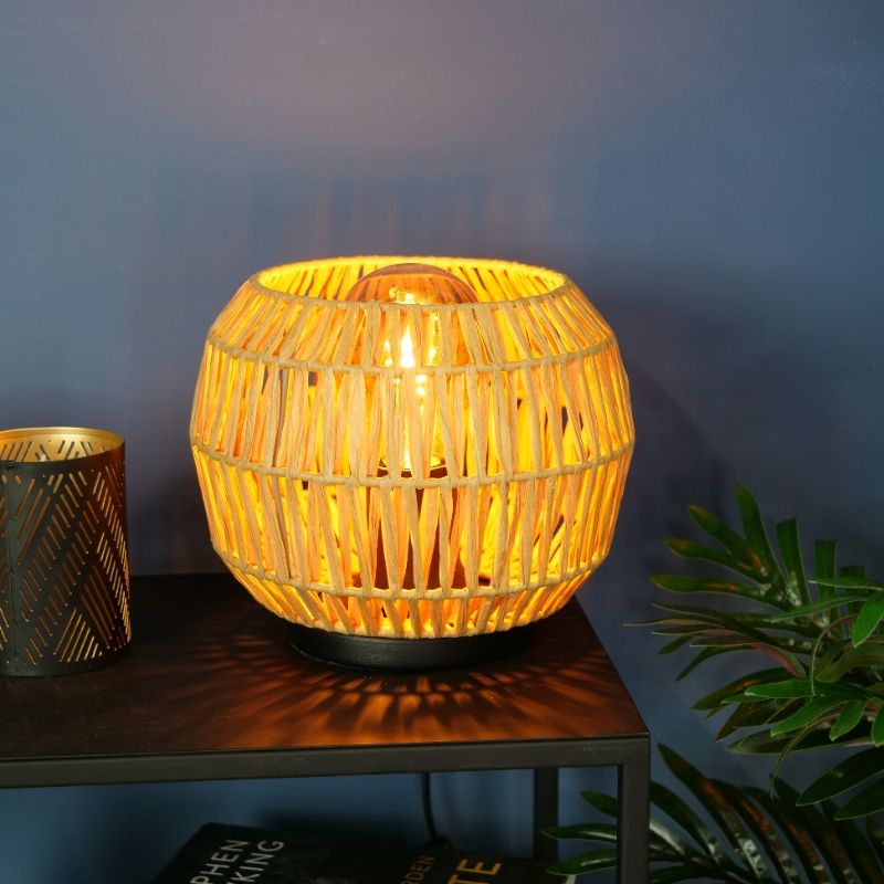 Lampada da tavolo di carta marrone, Serhan, con interruttore