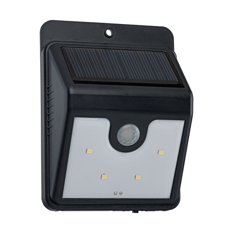 Applique da esterno solare nera in plastica, Zora, 1W, 6000K LED, IP44