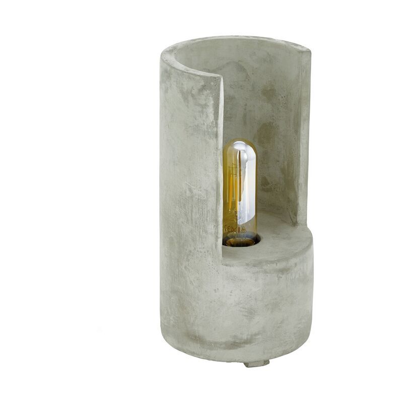 Lampada da tavolo in cemento grigia, Elmas, con interruttore Lampada da tavolo in cemento grigia, Elmas, con interruttore